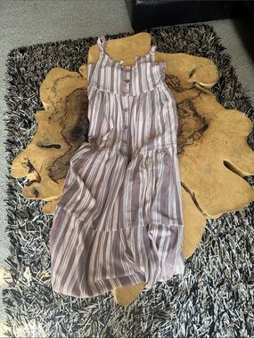 Roxy Mauve and Ivory Striped Sundress